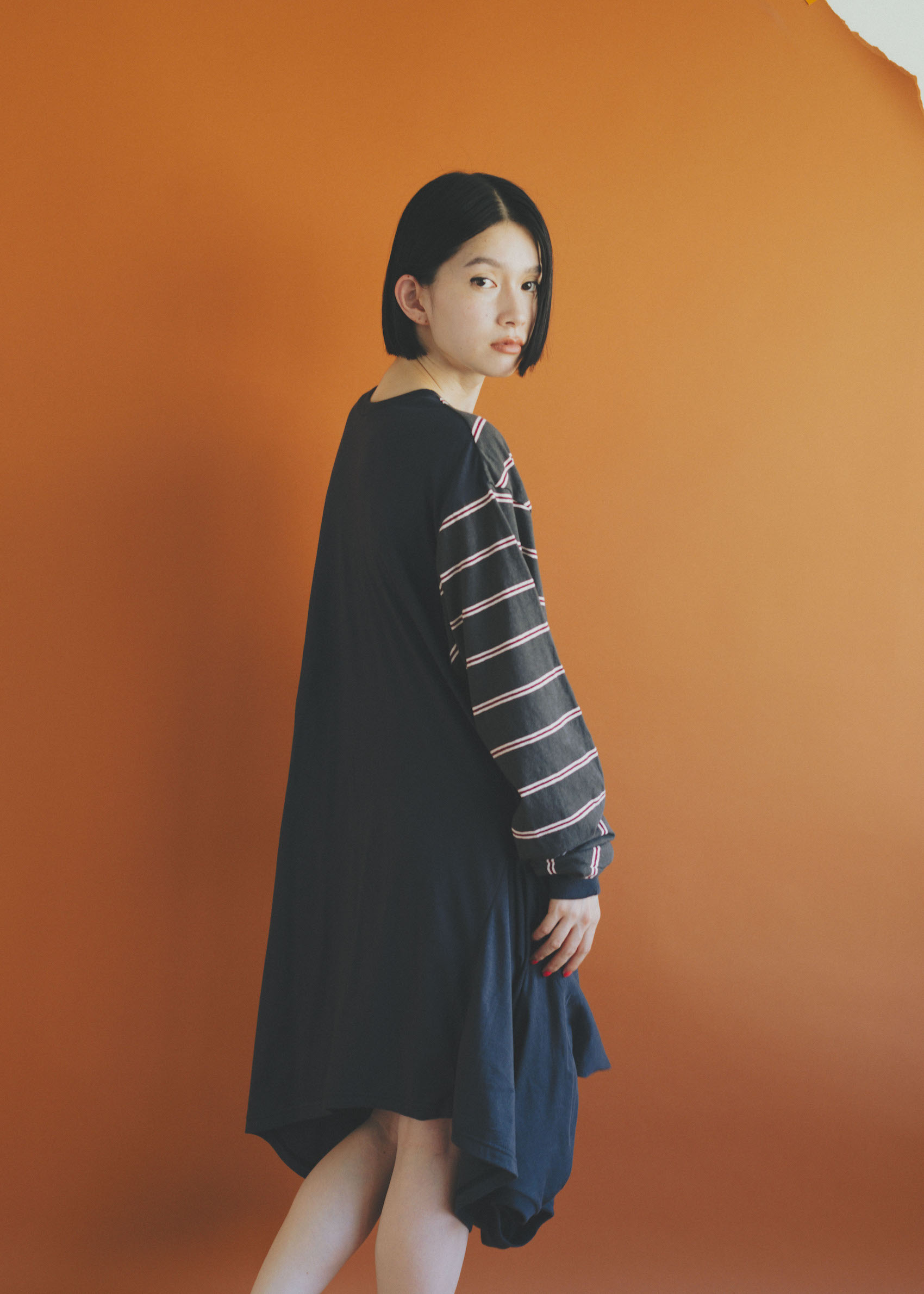 30% OFF nunuforme ヌヌフォルム 2025SS 23-nf23-822-500A 2WAY ボーダーT 日本製 Made in Japan Tシャツ 半袖 長袖　大人