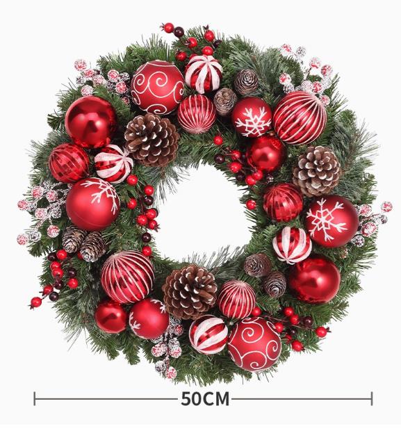 クリスマスリースクリスマスオーナメントペンダントサンタクロースシーンペンダントクリスマスツリーペンダントツリークリスマス用品花輪掛けクリスマス雑貨飾り装飾祝日の装い50CM60CM玄関部屋ドアおしゃれかわいい手作り北欧モダンシック壁掛け造花