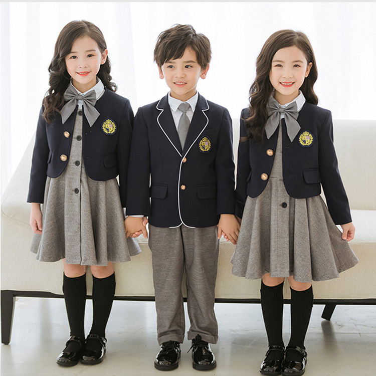 キッズフォーマルスーツ入学式卒業式女の子男の子卒服ジャケット白シャツネクタイワンピースワッペン5点セット長袖七五三卒園式フォーマルスーツオシャレ子供服面接発表会制服初節句