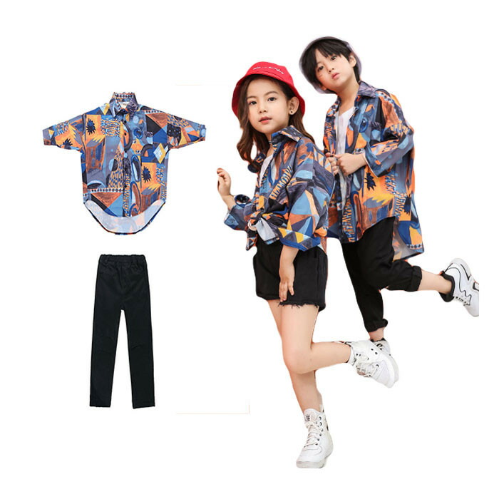 キッズダンス衣装セットアップヒップホップズボンパンツ柄シャツロングパンツオーバーサイズboysgirls女の子男の子ジャズhiphopゆったり 4,213円