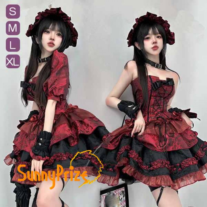 ロリータ 上下セット スカート可愛い お姫様 Lolita ロリータ服　ロリータ リボン　可愛い アイドル衣装 コスチューム コスプレ衣装 プリンセスドレス 文化祭 学園祭 かわいい 萌え イベント ロリータファション m3lc 11,542円