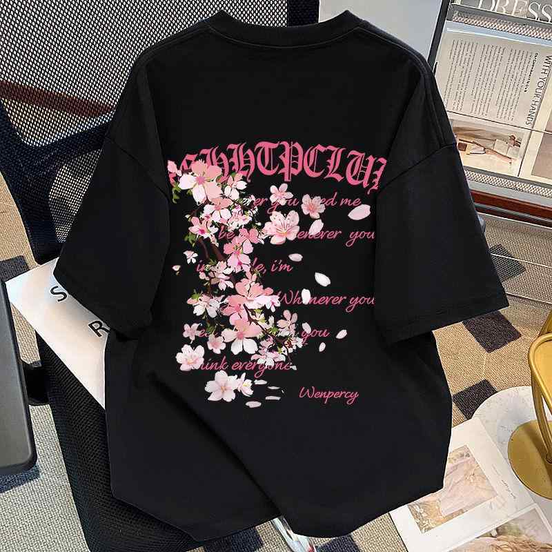 Tシャツ メンズ レディース兼用 夏用 綿100％ 半袖 花柄 アメカジ レトロプリント おしゃれ 夫婦 カップル ペアルック ゆったり トップス ファッション