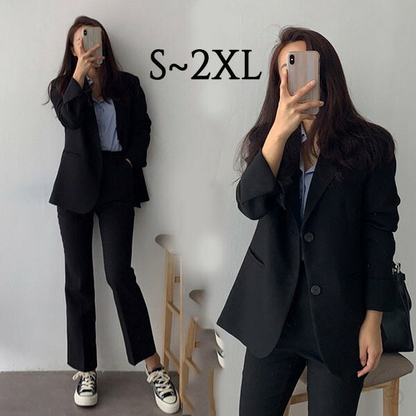 レディース 背広 ズボン下背広 セットアップ 黒いこと 黒 上衣 S M L XL 2XL 心地好い 商行為背広 通い 御役目 OL 成年者式 烏兎冬 卒式 はいり込む式 面談 就活 入園式 卒園式 七五三 御っ母さん 母 お母さん 親 成人女性