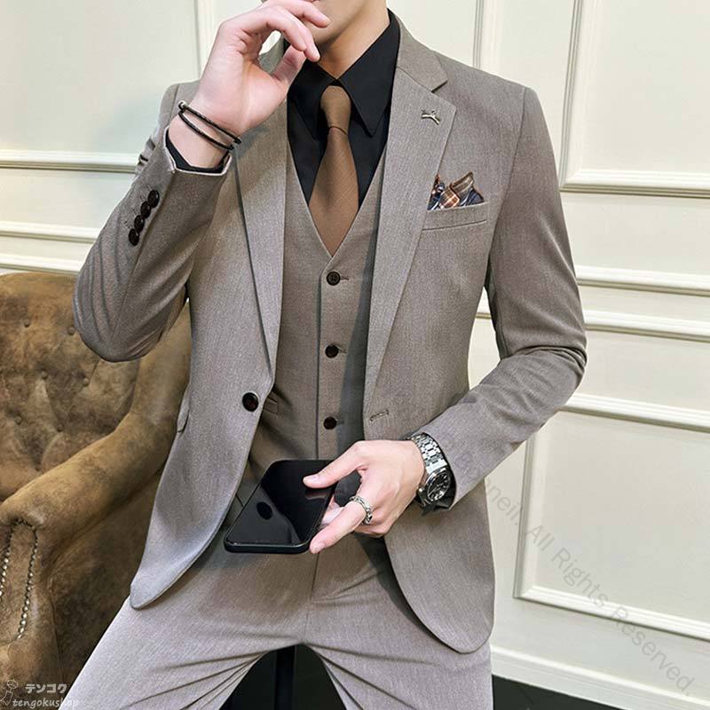 フォーマルを好いたらしいに 大大きさ成人男性の研ぎあげる表現スタイル 御芽出度から就活まで 3点仕掛けるで御前上等着装 春夏秋冬着回し能力のある 特注大きさS～6XL 花むこの値打ち監督 儀式用に似付かわしいお召しもの
