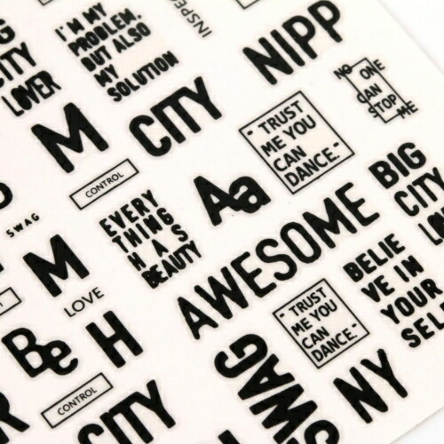 ネイルシール 英字ゴシック体 ロゴ ブラック レジンシール 英語 筆記体 レジン封入 レジン デコ アルファベット 受注生産品 ネイルアート 手芸