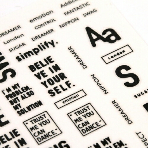 ネイルシール 英字ゴシック体 ロゴ ブラック レジンシール 英語 筆記体 レジン封入 レジン デコ アルファベット 受注生産品 ネイルアート 手芸