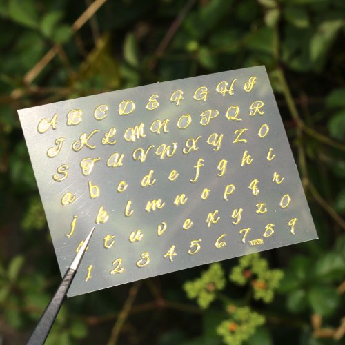 ネイルシール アルファベット数字 筆記体 英語 文字 イニシャル Eタイプ ネイルパーツ レジンシール 手芸 レジン封入 ネイルアート ジェルネイル デコ ゴールド 新作ウエア