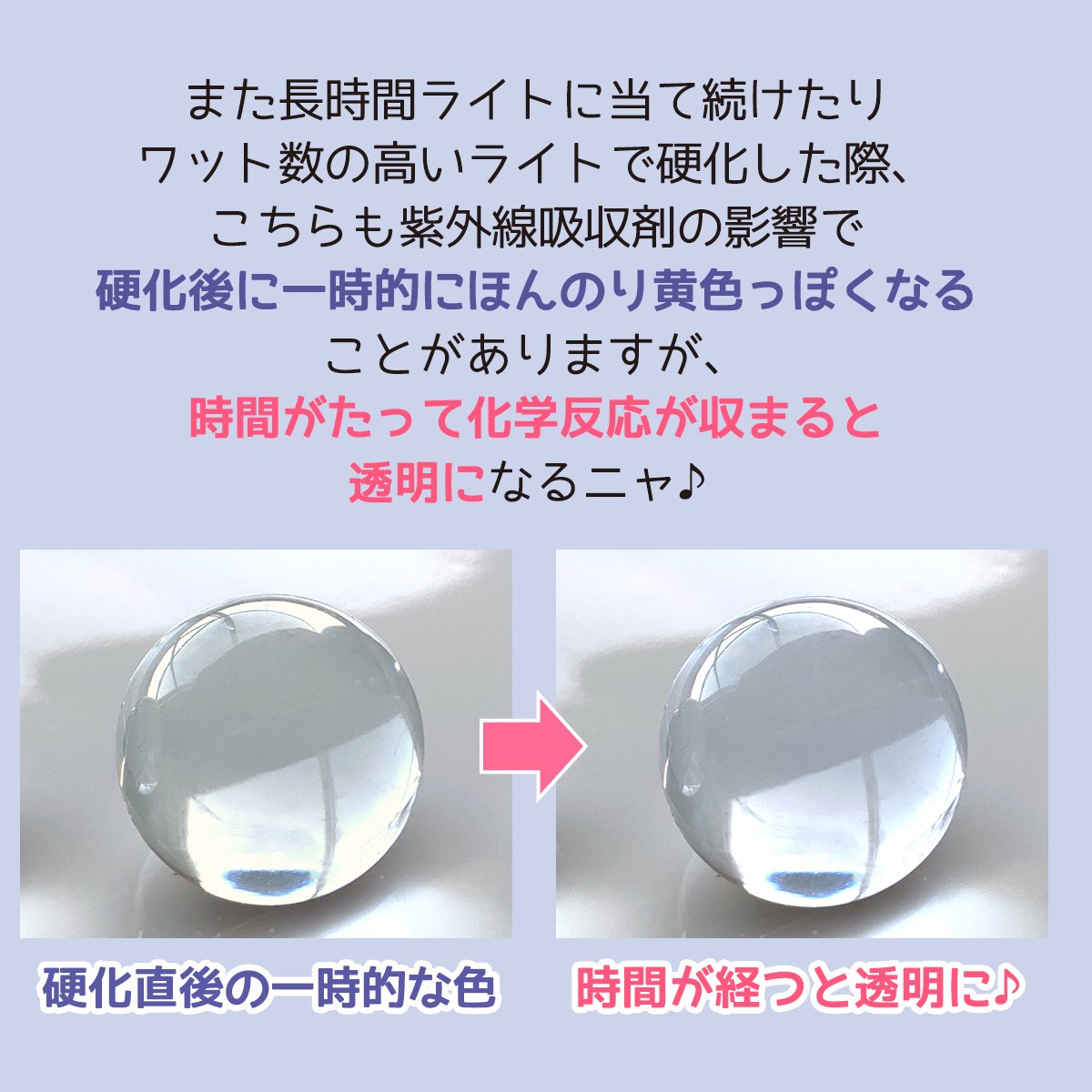 超透明【大容量UV-LEDレジン液】 レジン液 70g 『黄変しにゃい