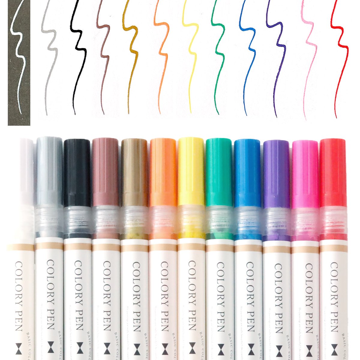 レジンペン】作品に直接描ける♪ 0.5mm カラリーペン ベーシックカラー