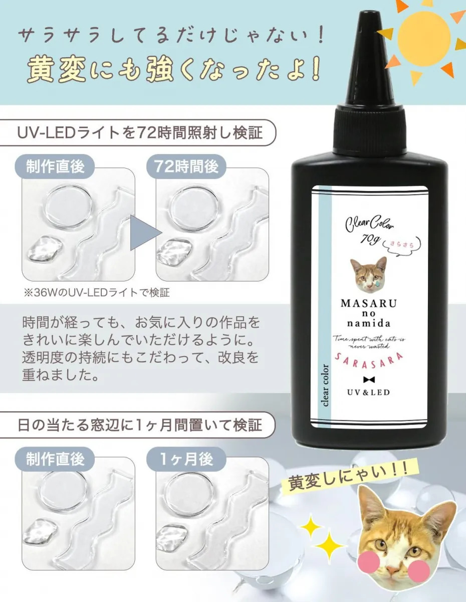 レジン。面白。 レビュー特典あり】超改良【大容量UV-LEDレジン液】70g まさるの涙