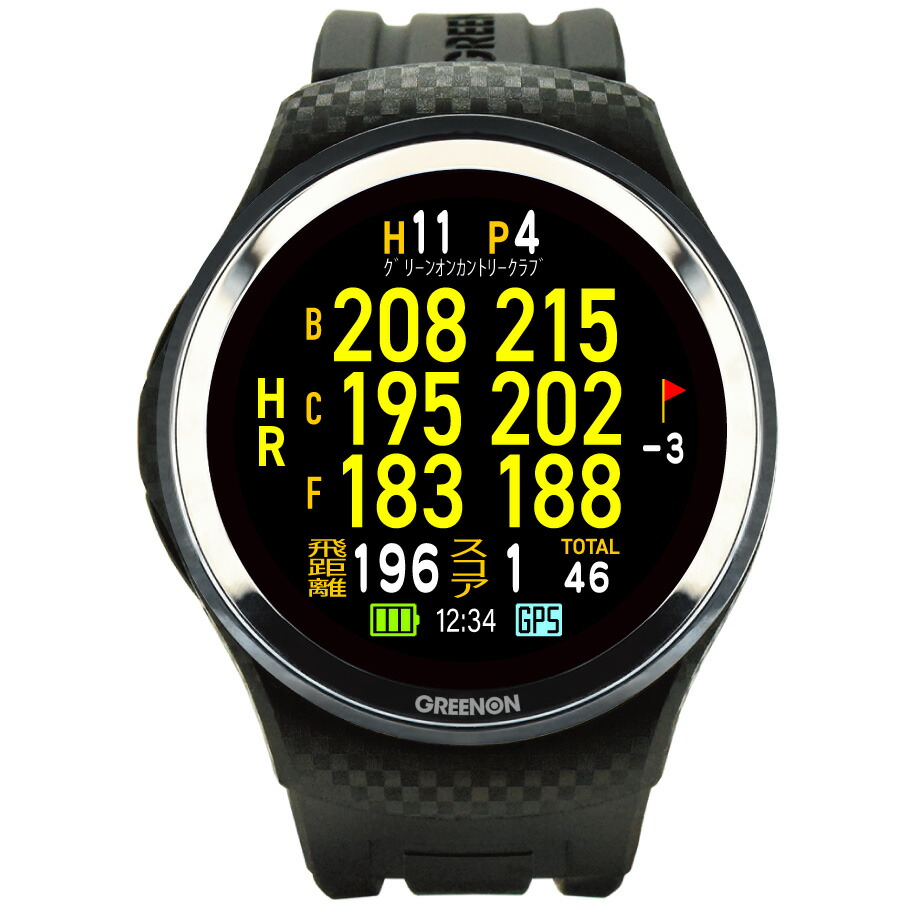 GPS ゴルフナビ 腕時計型 GreenOn『THE GOLF WATCH A1-III』グリーンオン『ザ・ゴルフウォッチ  A1-III(エーワンスリー)』有機EL タッチディスプレイ タッチパネル 腕時計タイプ GPSキャディー スマホ連動 高精度 距離計  アンジュレーション |