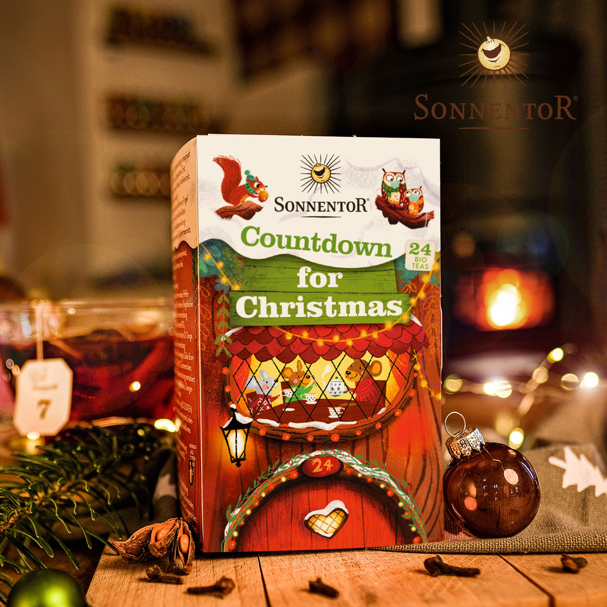 【10月1日限定最大100%ポイントバック】ゾネントア クリスマスカウントダウンのお茶 SONNENTOR 有機JAS ハーブティー 紅茶 アドベント プレゼント交換 ハーブティー ティーバッグ オーガニック ノンカフェイン クリスマス イブ プチギフト 9004145023246