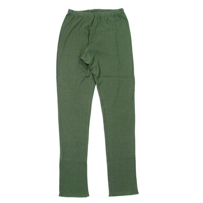 A HOPE HEMP アホープヘンプ Men\u0027s Regular Rib Leggings / Olivia オリーブ 緑であること ヘンプ オーガニック 綿織物 肋筋 レギンス アンダーズボン下 スパッツ 下着類 お座敷御召しもの 服 パジャマ 生あたたかい メンズ M / L