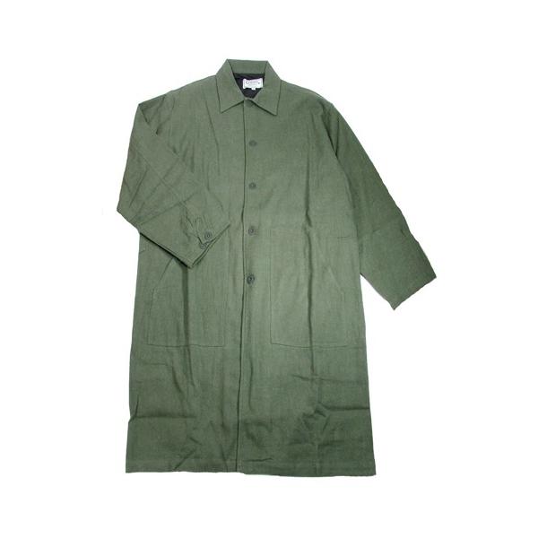A HOPE HEMP アホープヘンプ HEMP FLANNEL OVER COAT / OLIVE ヘンプ オーガニックコットン オーバーコート｜GREEN PLANET グリーンプラネット