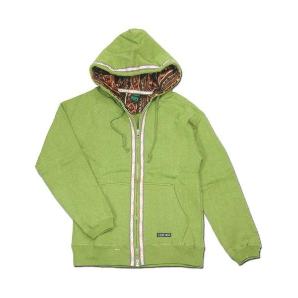 A HOPE HEMP アホープヘンプ CHIMAYO STYLE TAPE ZIP PARKA / B.GREEN ヘンプコットン スウエット ジップ フーディー パーカー|GREEN PLANET グリーンプラネット