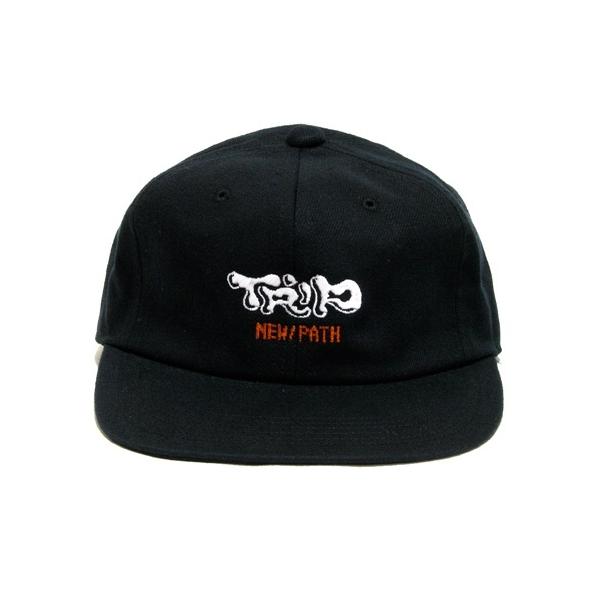 SURPLUS HEMP x NEW/PATH サープラスヘンプ TRIP LOGO CAP / BLACK \u0026 ORANGE ヘンプコットン エンブロイダリーロゴ ベースボール BB キャップ 帽子
