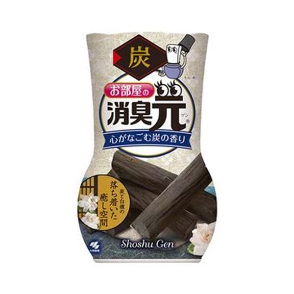 (まとめ)小林製薬 お部屋の消臭元心がなごむ炭の香り 400ml 1セット(3個)