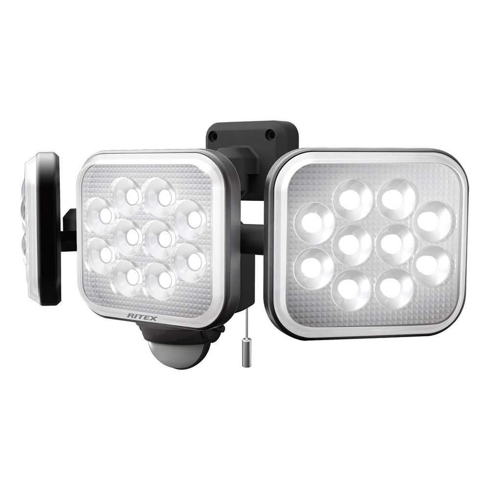 ムサシ RITEX フリーアーム式高機能LEDセンサーライト(12W×2灯) 「コンセント式」 LED-AC2030 ホワイト ムサシ RITEX フリーアーム式高機能LEDセンサーライト(12W×2灯