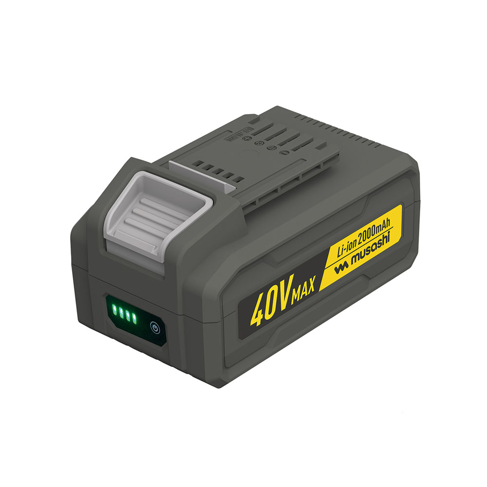 ムサシ Li-ion 40V MAXバッテリー 2000mAh LiB-40 【 園芸 花 ガーデン ガーデニング 晩秋 落葉 落ち葉 吸い込む 吹き飛ばす MUSASHI 】