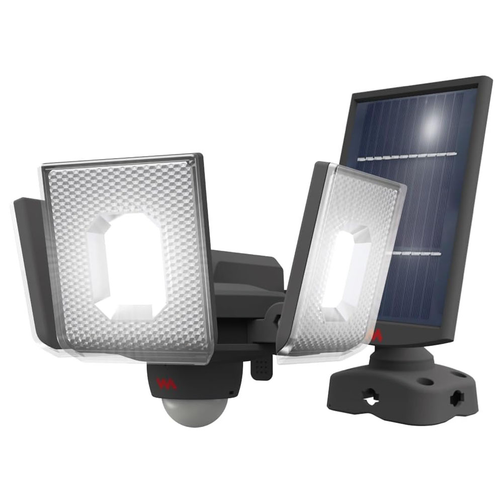 ムサシ RITEX ソーラー式 7.5W×3灯 スライド型 LED センサーライト S-340L 【 人感センサーライト 屋外 防犯ライト 防犯グッズ セキュリティ 照明 玄関 車庫 エクステリア ライテックス MUSASHI 】