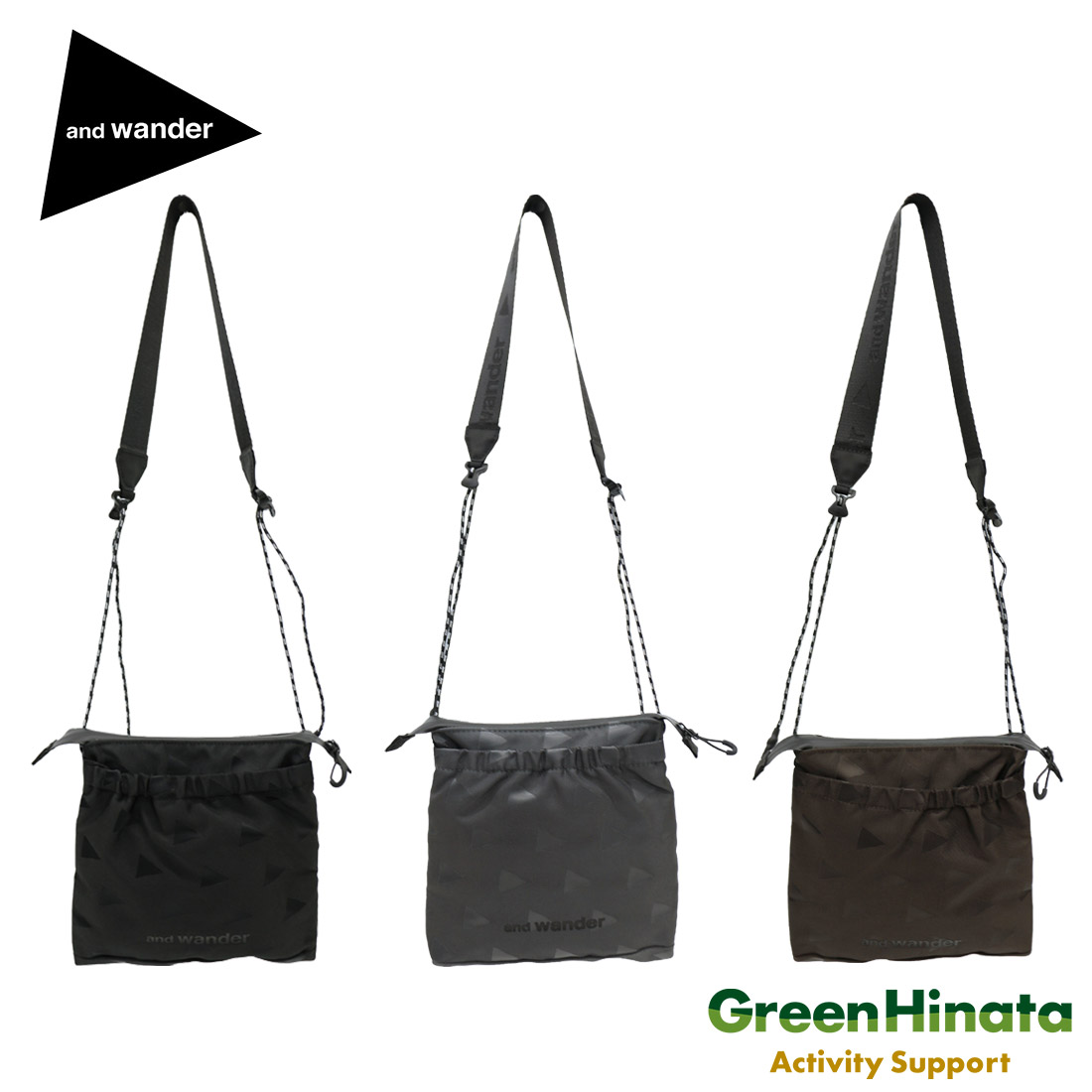 【国内正規品】 アンドワンダー トライアングル JQ サコッシュ 小物入れ andwander triangle JQ sacoche｜グリーンヒナタ店