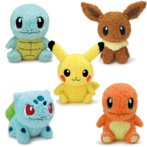 ポケットモンスター もこもこぬいぐるみ 5種セット ピカチュウ イーブイ フシギダネ ゼニガメ ヒトカゲ ヌイグルミ ぬいぐるみ ポケモン Go セット ふわふわ もこもこ かわいい セキグチ Pokemon Go 80 ギフト プレゼント バレンタイン グリングリン