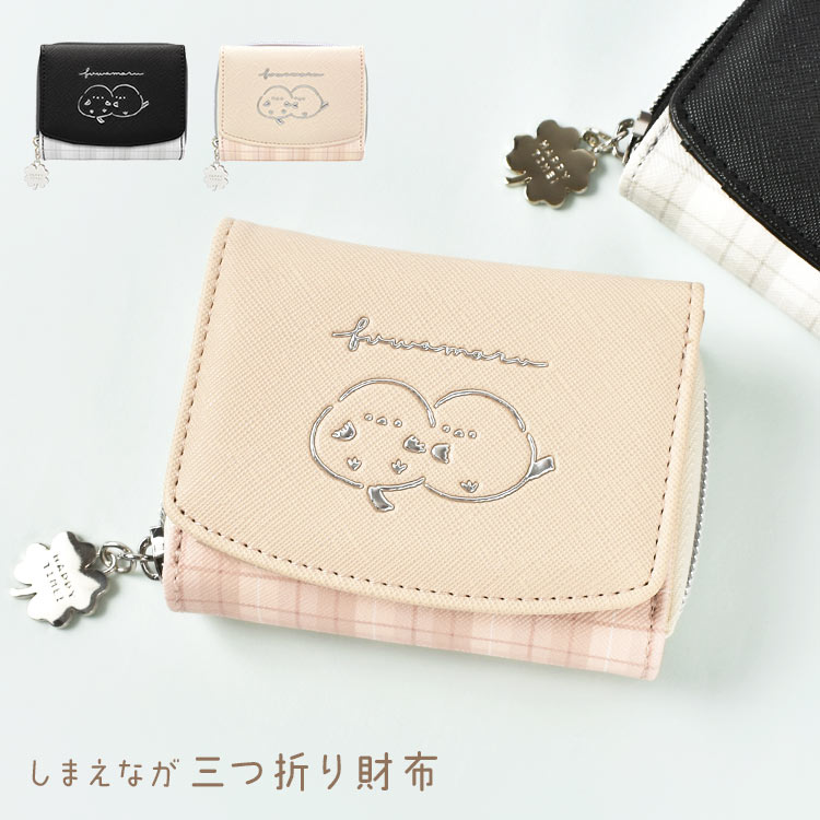 楽天市場】三つ折り財布 シマエナガ柄 アイボリー 124186 [M便 1/4