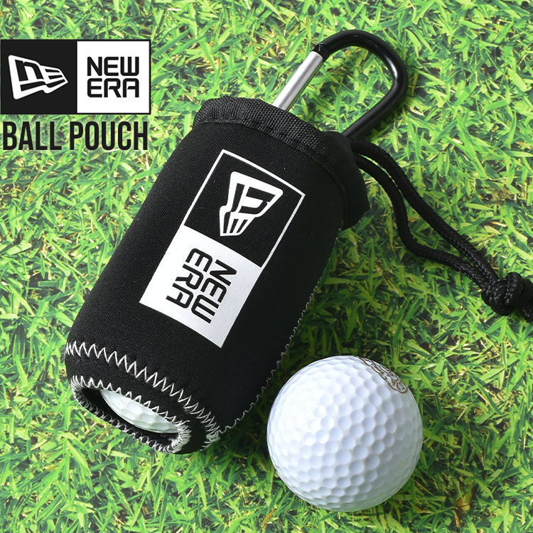 ゴルフボールケース 2個用 Newera おしゃれ かっこいい カラビナ ギフト ゴルフバッグ取り付けok ゴルフボール スポーツ ドローコード式 ニューエラ フック ブランド プレゼント ベルトループ ボールポーチ ポーチ 便利 可能 専用ケース 巾着 父の日 片手で取り出し