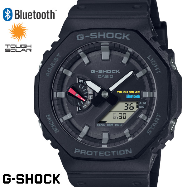 CASIO G-SHOCK ジーショック メンズ ウオッチ GA-B2100-1A 黒いこと 黒 手ごわいソーラー Bluetooth カーボンコアガード社会システム