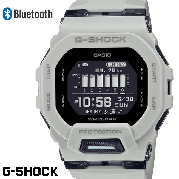 CASIO カシオ G-SHOCK ジーショック メンズ 腕時計 G-SQUAD ジー・スクワッド Bluetooth GBD-200UU-9 グレー アプリ連携