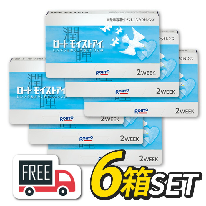 【貨物輸送無料】ロート モイストアイ 6箱（1箱6枚入）コンタクトレンズ 2週 使い捨て 2週間 近眼 老眼