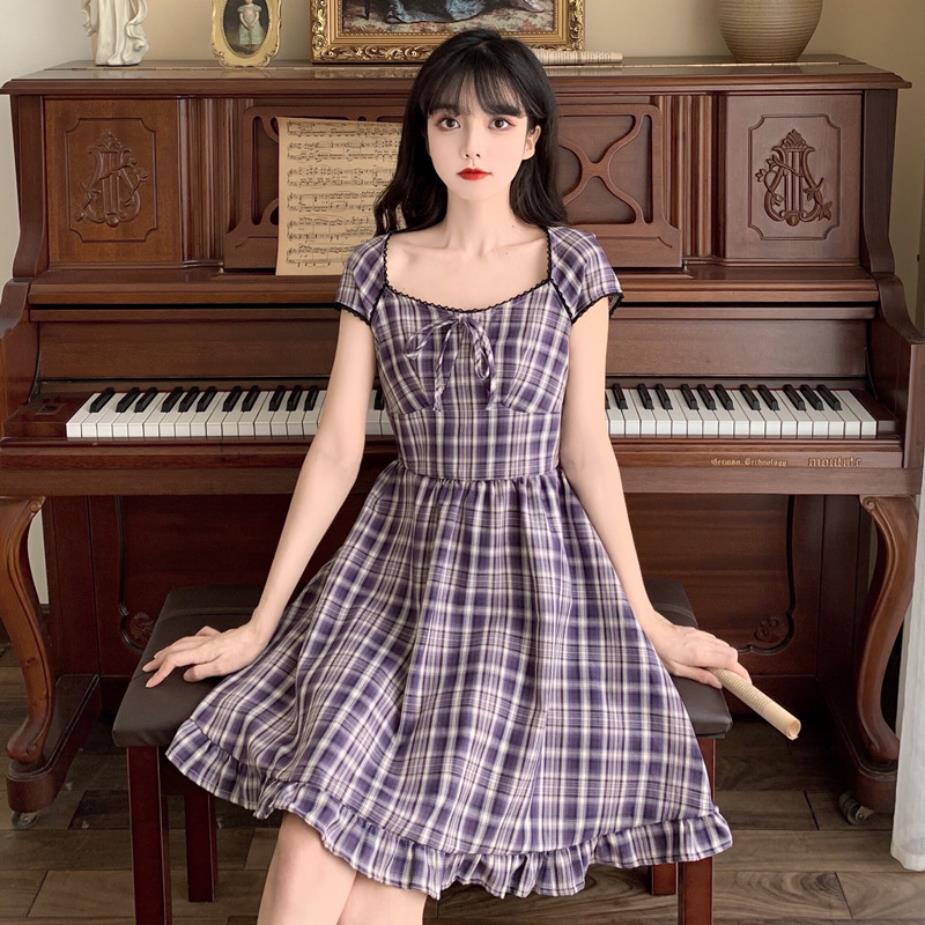 S 5l 大きい豊富 ぽっちゃりさん 学生風 レトロ感 可愛い チエック柄 ワンピース T Cooltonindia Com