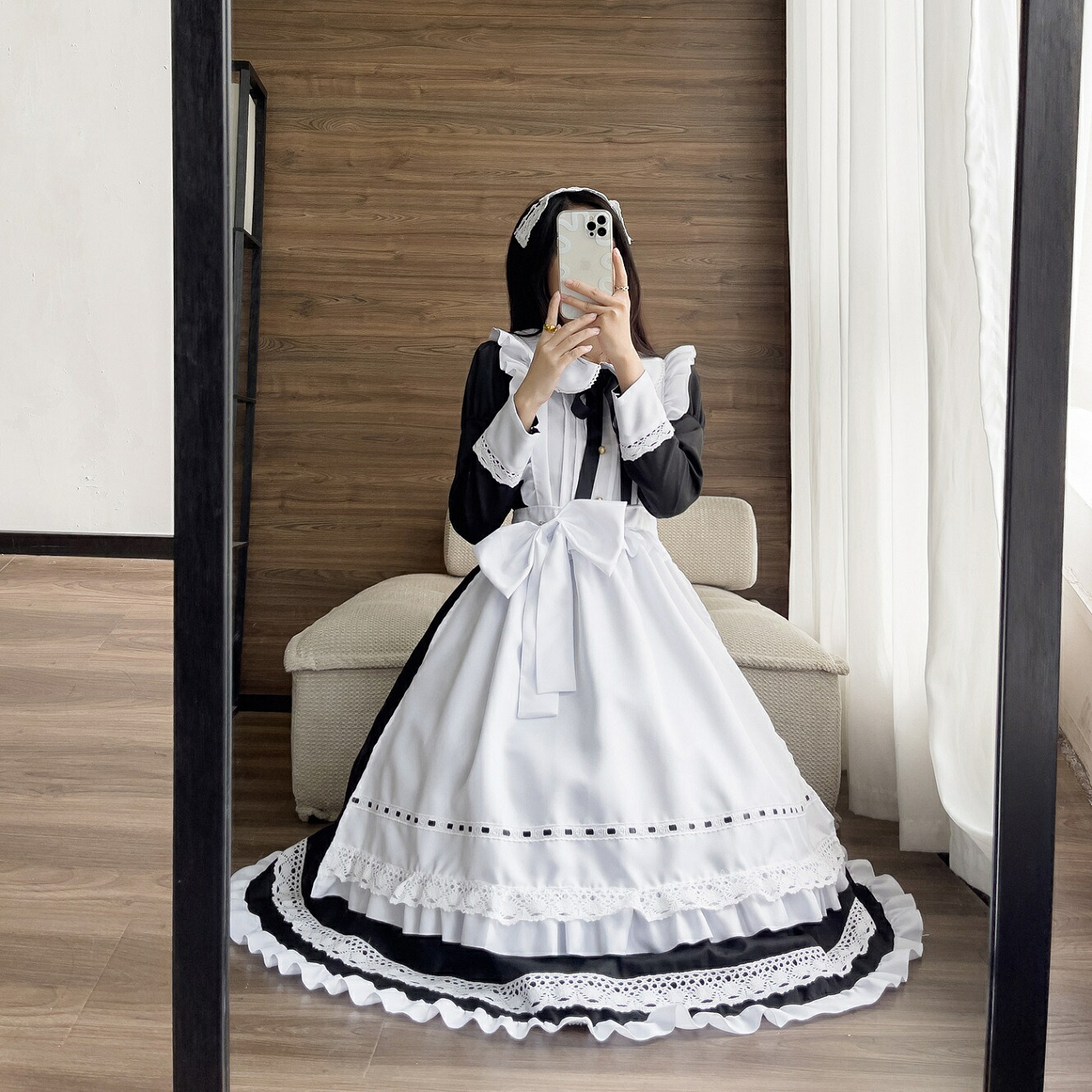 lolita コスプレ メイド服 エプロン (T)