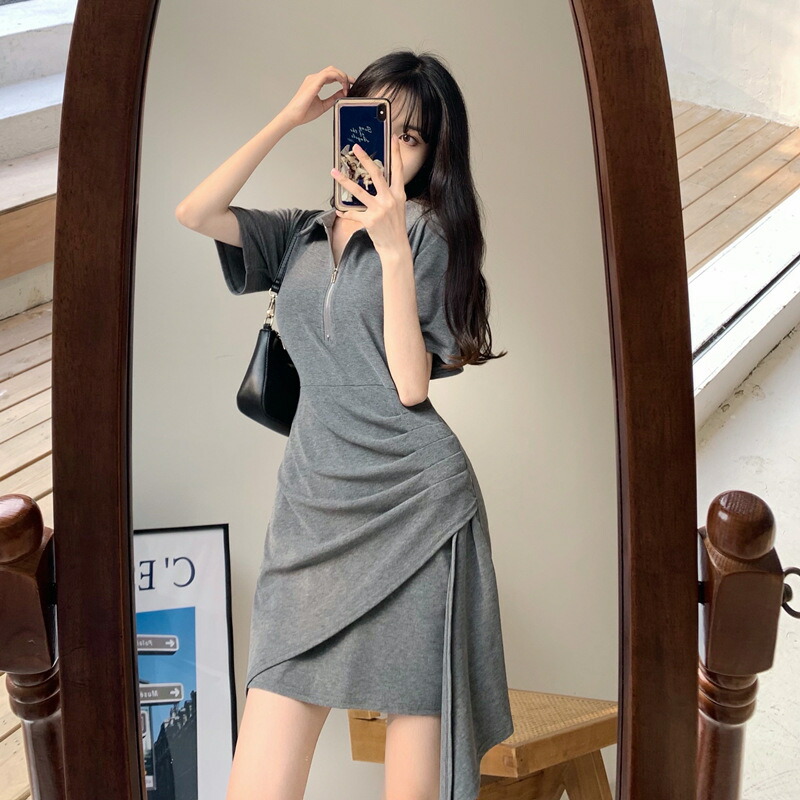 Gekiyasu M 5l 大きいサイズ セクシー横タック入り 重ねる風 イレギュラー ワンピース ス K T 最も優遇の Css Edu Om