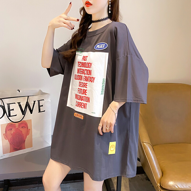 大きいサイズ 韓国ファッション レディース ファッション レースアップ Tシャツワンピース Ll 4l T 本日限定