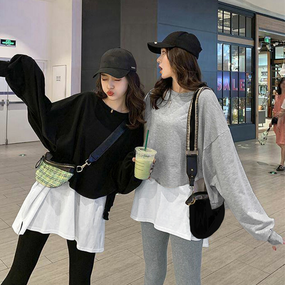セットアップ レディース 重ね着風 ルームウェアセット カジュアル レイヤード Tシャツ 韓国 ファッション 韓流 服 洋服 かわいい 可愛い おしゃれ レディースファッション アパレル カジュアル T Giosenglish Com