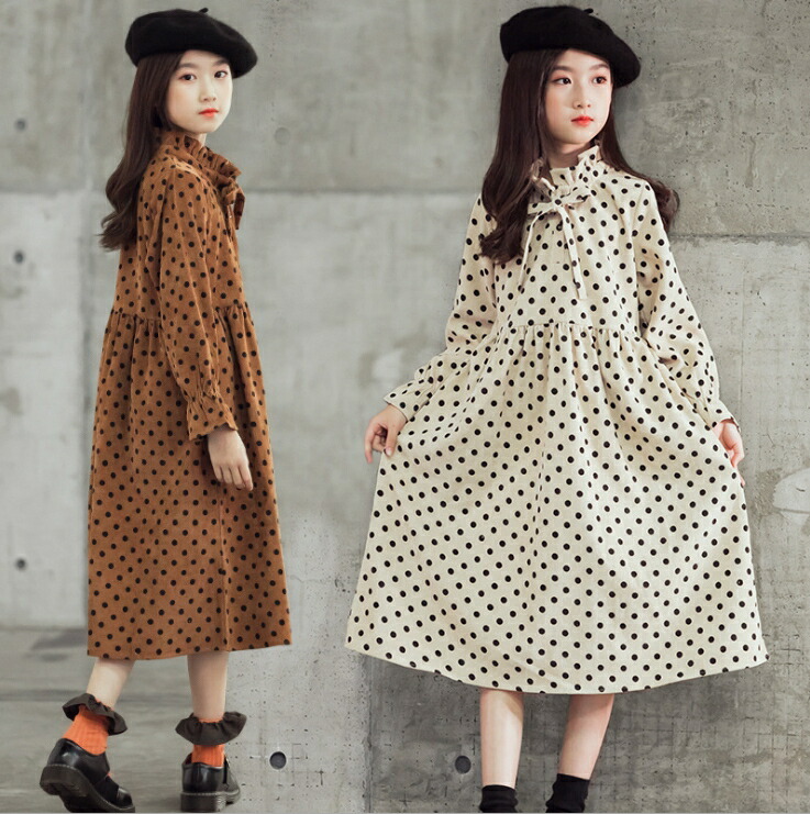 韓国ファッション ガールズ 女の子 レディース 子供服 ワンピース ちょう結び 長袖 スカート 親子でお揃いコーデに T Marcsdesign Com