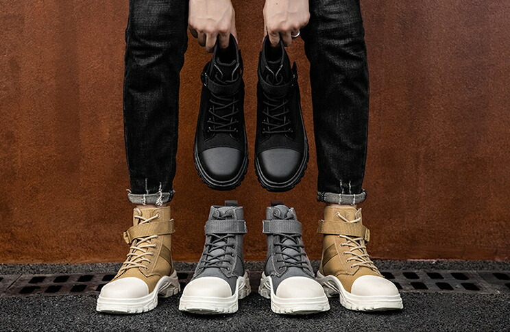 韓国流行り物 成人男性心地好い メンズ マーティンブーツ ミリタリーブーツ ミッドトップ ツーリング T Hotjobsafrica Org