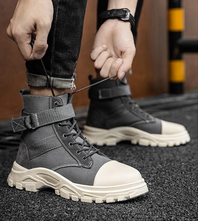 韓国流行り物 成人男性心地好い メンズ マーティンブーツ ミリタリーブーツ ミッドトップ ツーリング T Hotjobsafrica Org
