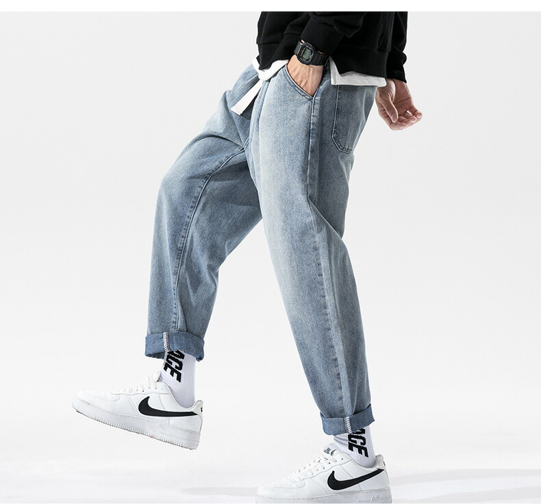 メンズファッション ジーパン 長ズボン 韓国ファッション ゆったり パンツ ズボン 学生 T Educaps Com Br