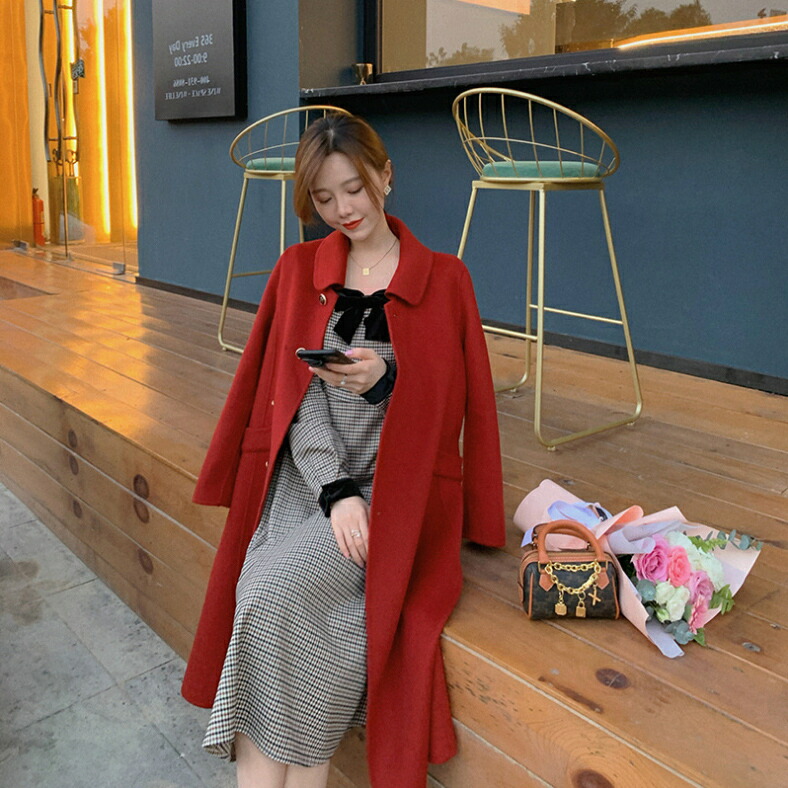 チェック柄 ワンピース 長袖 マキシ 韓国ファッション レディース T Amedf Com Br