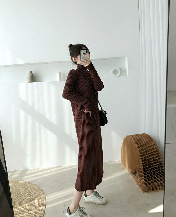 セーター スカート 長袖 ジャージワンピース ワンピース マキシ レディース 韓国ファッション T Educaps Com Br