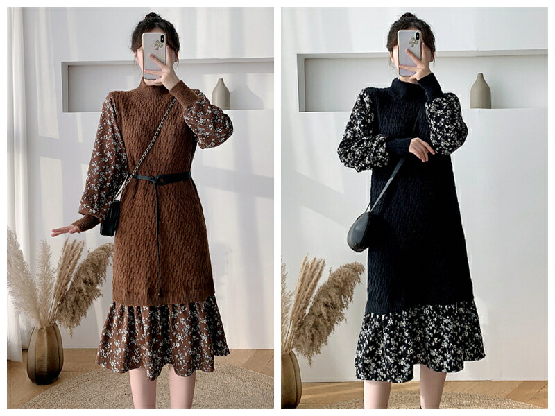 ワンピース セーター スカート 体型カバー 細見せ スリム効果 レディース 韓国ファッション T Educaps Com Br