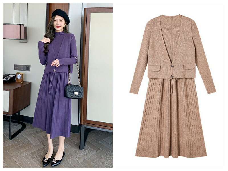 体型カバー 細見せ スリム効果 ジャージワンピ 上着ワンピース 2点セット 韓国ファッション レディース T Educaps Com Br