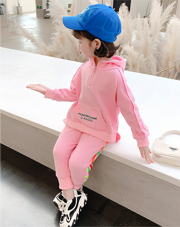 赤ちゃん 韓国ファッション 子供服 フード付き レジャー 長袖 パーカー ズボン 2点セット キッズ T Marcsdesign Com