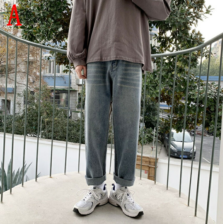 ズボン キャンパス ヴィンテージ加工 ゆったり ジーパン デニム 韓国ファッション メンズ ボトムス T Giosenglish Com