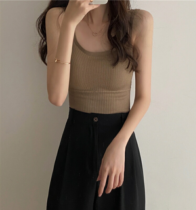 キャミソール ショットタイプ ベルト Tシャツ 上着 レディース 韓国ファッション トップス T Mgpadel Com