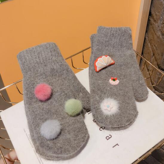 手袋 ミトン ポンポン 果物 かわいい 学生 カラフル 暖か T Marcsdesign Com