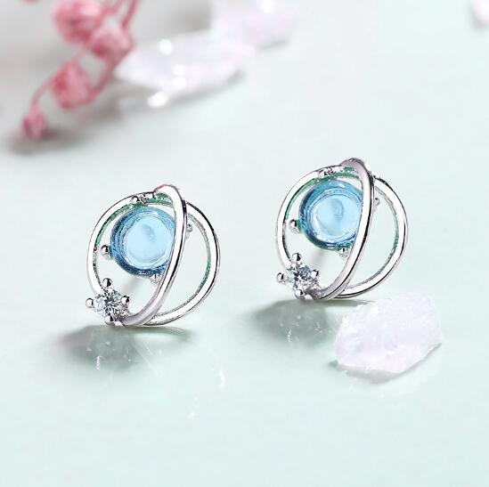 ピアス アクセサリー 宇宙 星 ブルー デザイン 鍵 シンプル オシャレ T Educaps Com Br