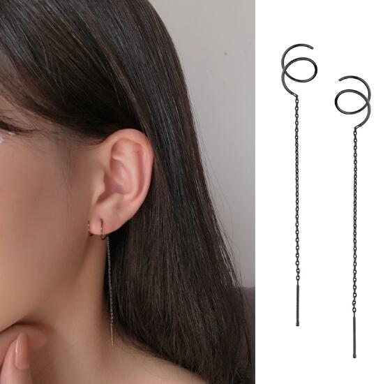 ピアス イヤリング 性状 ロング様式 クロ オシャレ シンプル T Afic Association Org